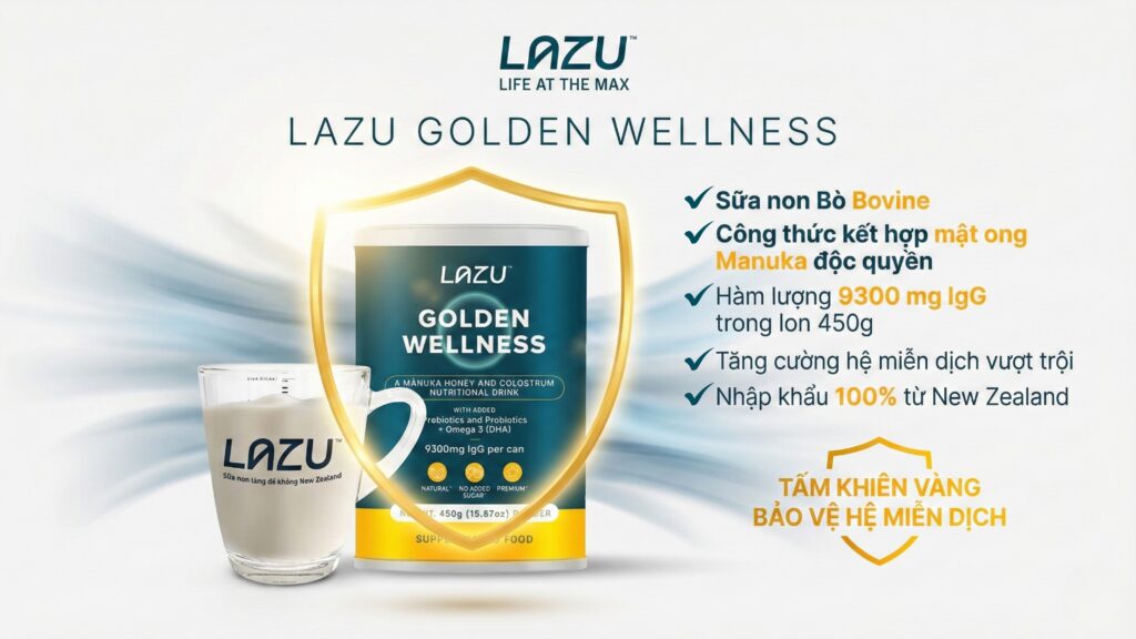 Sản phẩm Lazu giúp tăng cường hệ miễn dịch, giải pháp cho người có sức đề kháng kém.